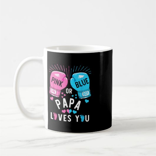 Rosa oder blaue Papa-Lieben, die Sie beim Boxen de Kaffeetasse (Links)