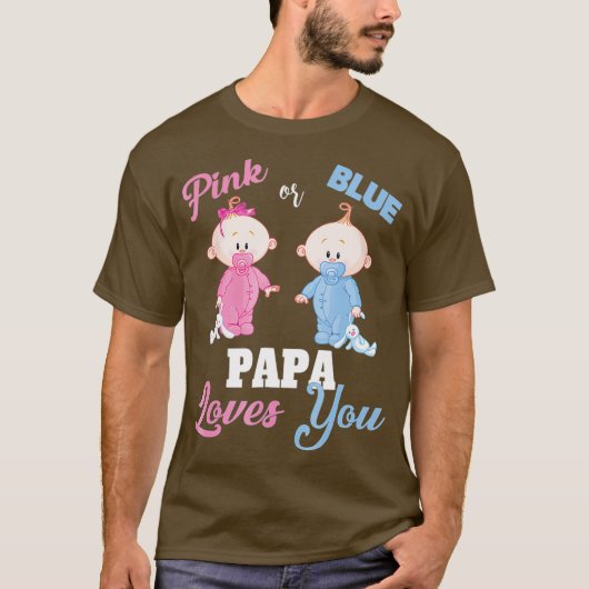 Rosa oder blaue Papa-Lieben Ihr Geschlecht offenba T-Shirt (Vorderseite)