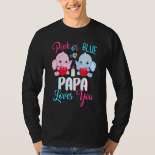 Rosa oder blaue Papa-Lieben Sie Elefanten Baby Gen T-Shirt