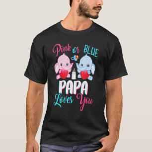 Rosa oder blaue Papa-Lieben Sie Elefanten Baby Gen T-Shirt