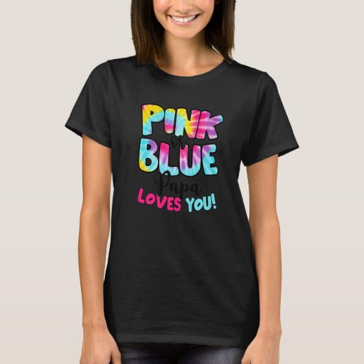 Rosa oder blaue Papa-Lieben Sie Geschlecht zeigen T-Shirt (Vorderseite)