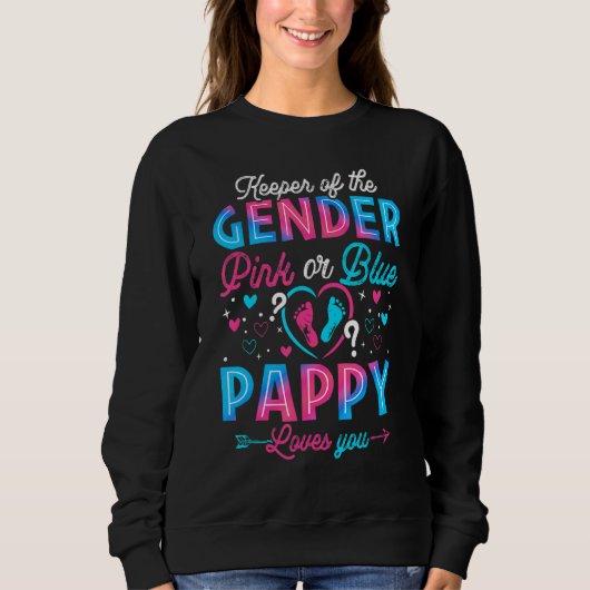 Rosa oder blaue Pappy Lieben Sie Geschlecht zeigen Sweatshirt (Vorderseite)