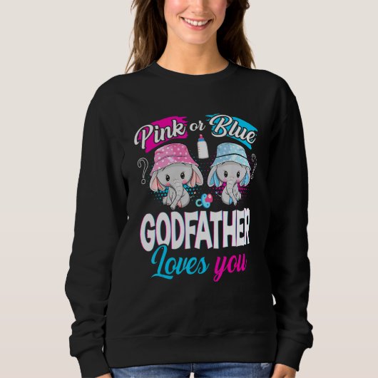 Rosa oder blaue Pate Lieben Sie Elefanten Baby Ge Sweatshirt (Vorderseite)