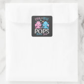 Rosa oder blaue Pop Lieben Sie Elephant Baby Quadratischer Aufkleber (Tasche)