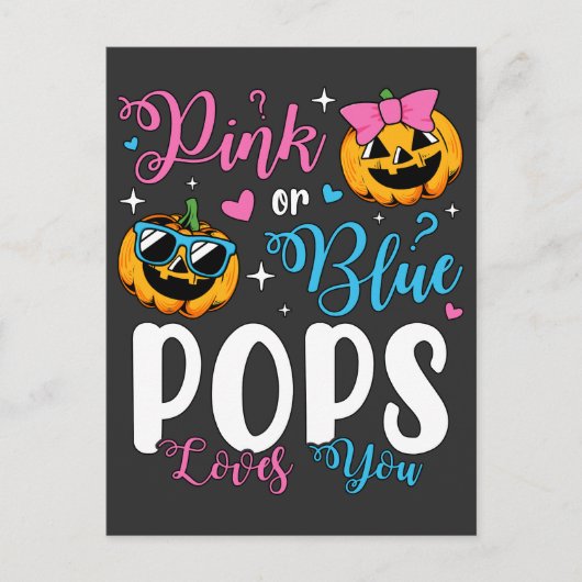 Rosa oder blaue Pop Lieben Sie Pumpkin Baby Postkarte (Vorderseite)