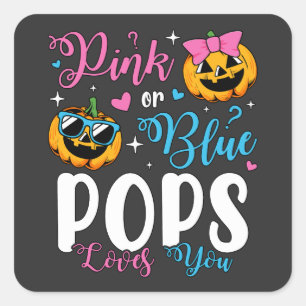 Rosa oder blaue Pop Lieben Sie Pumpkin Baby Quadratischer Aufkleber