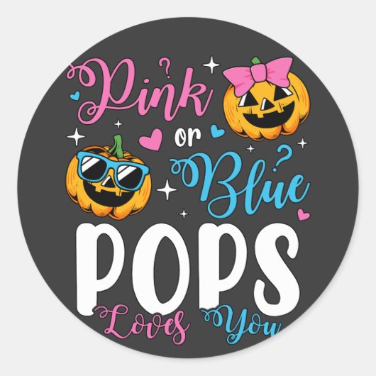 Rosa oder blaue Pop Lieben Sie Pumpkin Baby Runder Aufkleber (Vorderseite)