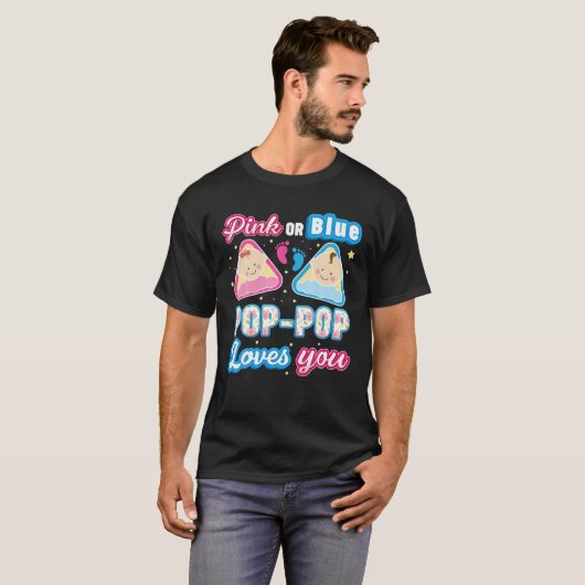 Rosa oder blaue Pop-Pop-Lieben Sie Geschlecht Reve T-Shirt (Vorne ganz)
