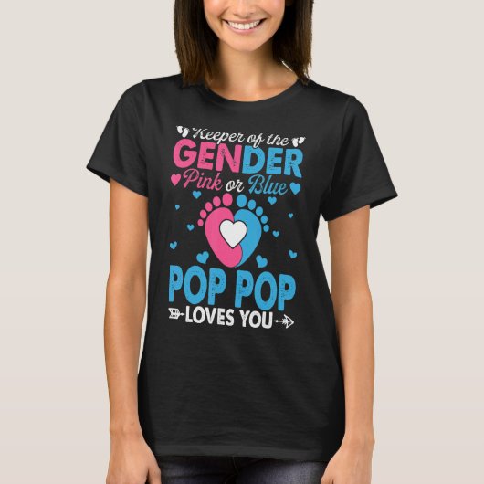 Rosa oder blaue Pop Pop Lieben Sie Geschlecht zeig T-Shirt (Vorderseite)
