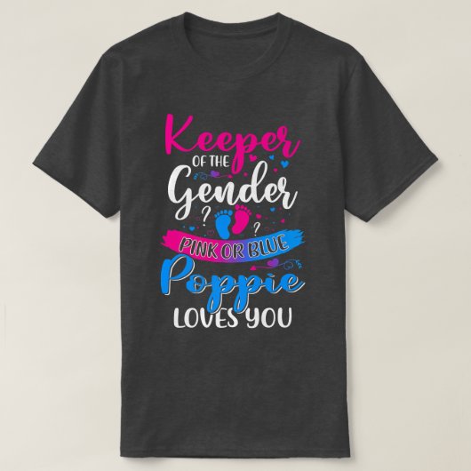 Rosa oder blaue Poppie-Lieben, die das Geschlecht  T-Shirt (Design vorne)