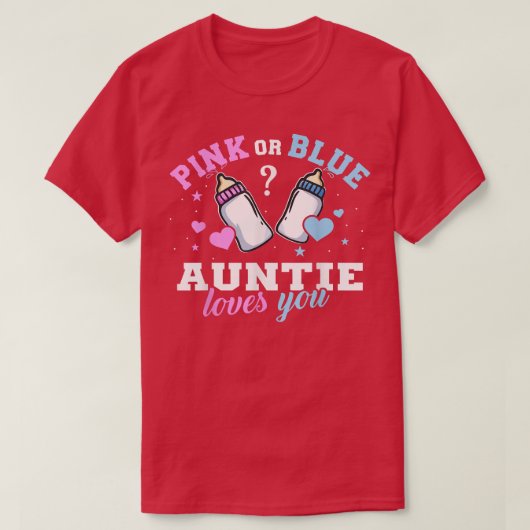 Rosa oder blaue Tantchen Lieben Sie Geschlecht zei T-Shirt (Design vorne)