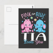Rosa oder blaue Tia Lieben Sie Elephant Baby Postkarte (Vorne/Hinten)