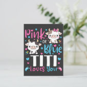 Rosa oder blaue Titi Lieben, die Sie Kuh Baby spen Postkarte (Stehend Vorderseite)