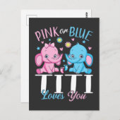Rosa oder blaue Titi Lieben Elephant Baby Postkarte (Vorne/Hinten)
