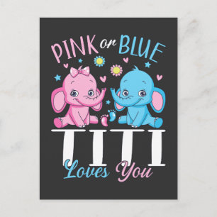 Rosa oder blaue Titi Lieben Elephant Baby Postkarte