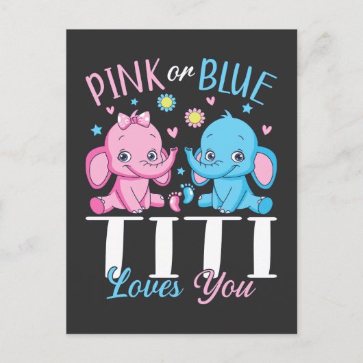 Rosa oder blaue Titi Lieben Elephant Baby Postkarte (Vorderseite)