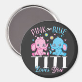 Rosa oder blaue Titi Lieben Sie Elephant Baby Circ Magnet (Vorderseite/Rückseite)
