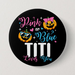 Rosa oder blaue Titi Lieben Sie Pumpkin Baby Round Button