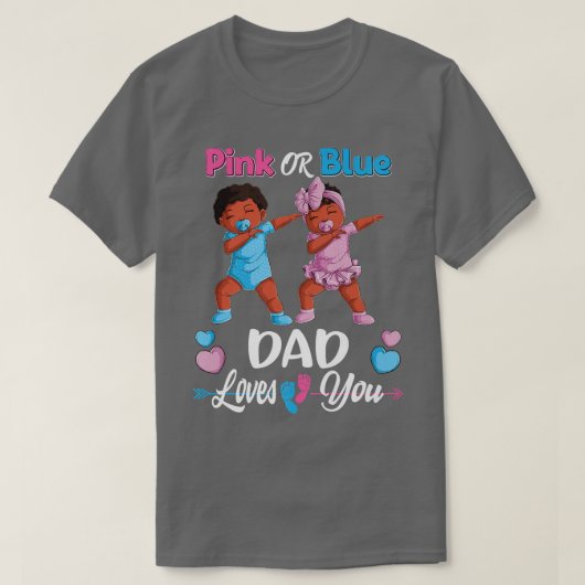 Rosa oder blaue Vater Lieben Sie Schwarzes Baby Ge T-Shirt (Design vorne)