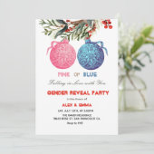 Rosa oder blaue Winter-Party Einladung (Stehend Vorderseite)