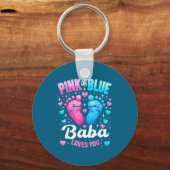 Rosa oder blauer Baba liebt Geschlechtsenthüllung Schlüsselanhänger (Vorderseite)
