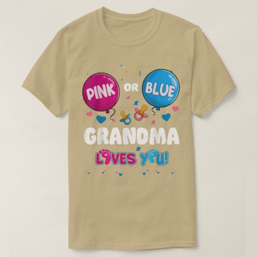 Rosa oder blauer Ballon Oma Lieben Sie Geschlecht  T-Shirt (Design vorne)