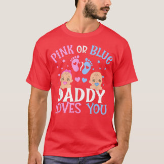 Rosa oder blaues Geschlecht offenbaren Daddy Vater T-Shirt