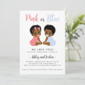 Rosa oder blaues Geschlecht offenbaren Einladung s (Stehend Vorderseite)