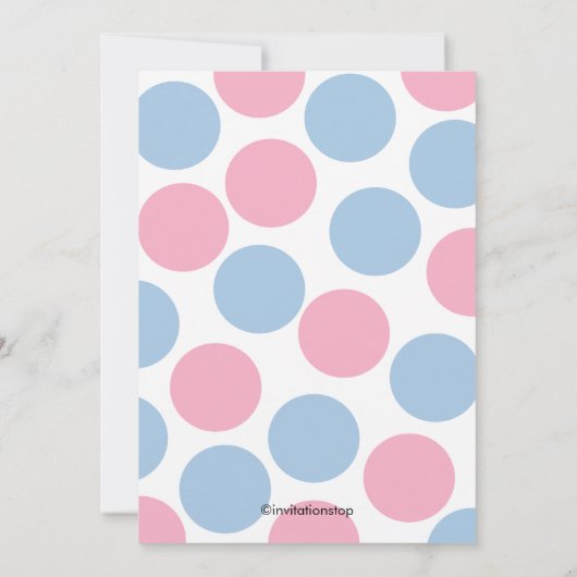 Rosa oder blaues Geschlecht zeigen Babydusche Einladung (Rückseite)