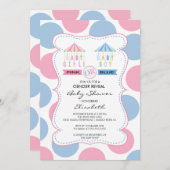 Rosa oder blaues Geschlecht zeigen Babydusche Einladung (Vorne/Hinten)