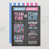 Rosa oder blaues Geschlecht zeigen Halbpension Einladung (Vorne/Hinten)