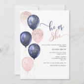 Rosa oder blaues Grüngeschlecht Einladung (Vorderseite)