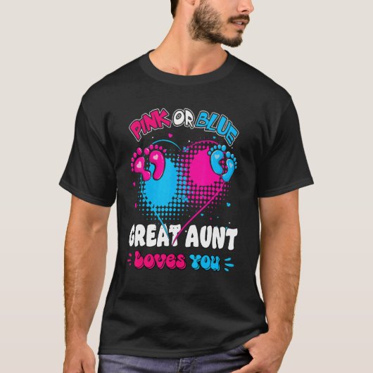 Rosa oder blaues Herz Tante Lieben Sie Dusche Gen T-Shirt (Vorderseite)