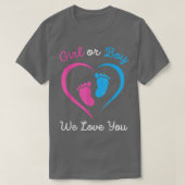 Rosa oder blaues Mädchen oder Junge Wir Liebe Sie T-Shirt (Design vorne)