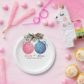 Rosa oder blaues Winter Gender Reveal Party Pappteller (Party)