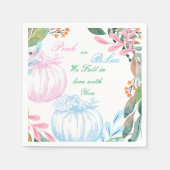 Rosa oder Blue Pumpki Gender Reveal Party Einladun Serviette (Vorderseite)