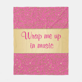 Rosa oder irgendeine Farb-und GoldMusiknoten-Decke Fleecedecke