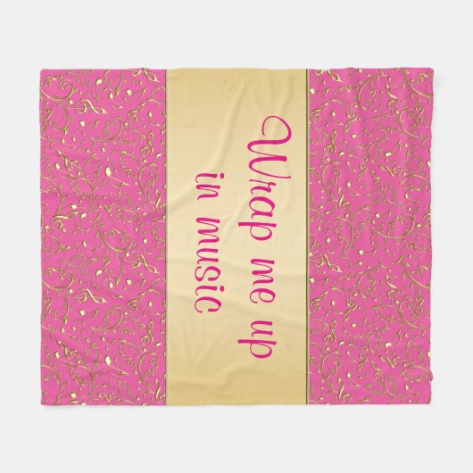 Rosa oder irgendeine Farb-und GoldMusiknoten-Decke Fleecedecke (Vorderseite (Horizontal))