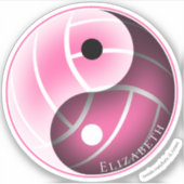 rosa oder JA-Farbyin-Yang-Volleyball personalisier Aufkleber (Vorderseite)