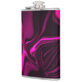 Rosa oder lila Kurven auf dunklem lila Hintergrund Flachmann (Links)