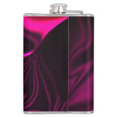 Rosa oder lila Kurven auf dunklem lila Hintergrund Flachmann (Rückseite)