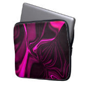 Rosa oder lila Kurven auf dunklem lila Hintergrund Laptopschutzhülle (Vorderseite Links)