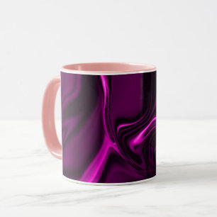 Rosa oder lila Kurven auf dunklem lila Hintergrund Tasse