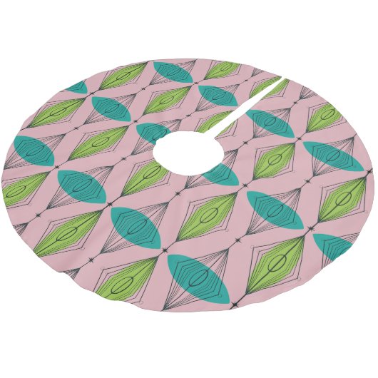 Rosa Ogee u. Polyester Weihnachtsbaumdecke (Schrägansicht)