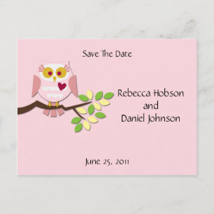 Rosa Ohr Save the Date Ankündigungspostkarte
