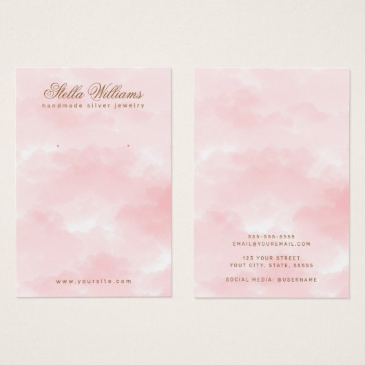 Rosa Ohrkarte (Vorne & Hinten)