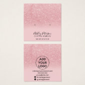 Rosa Ohrringe aus farbigen Glitzer-Glitzern (Vorne & Hinten)