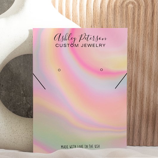 Rosa Ohrringe aus Regenbogen-Marmor