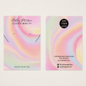 Rosa Ohrringe aus Regenbogen-Marmor (Vorne & Hinten)