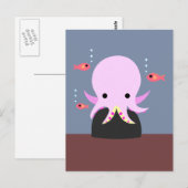 Rosa Oktopus Postkarte (Vorne/Hinten)